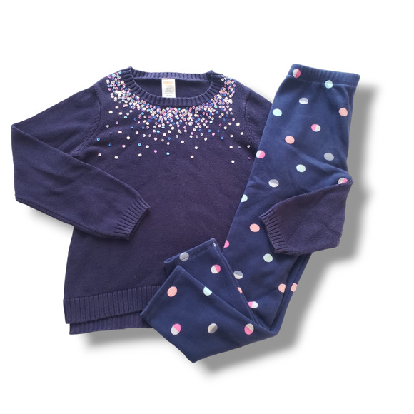 Gymboree 7/8 Sequin Sweater Outfit Set Woodland Weekend - Picture 1 of 4